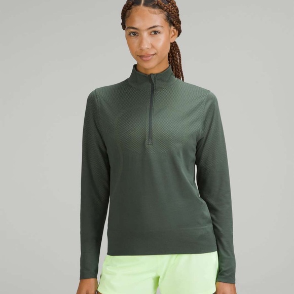 Lululemon Swiftly Relaxed Half-zip Smoked Spruce / Wasabi - Picture 1 of 9